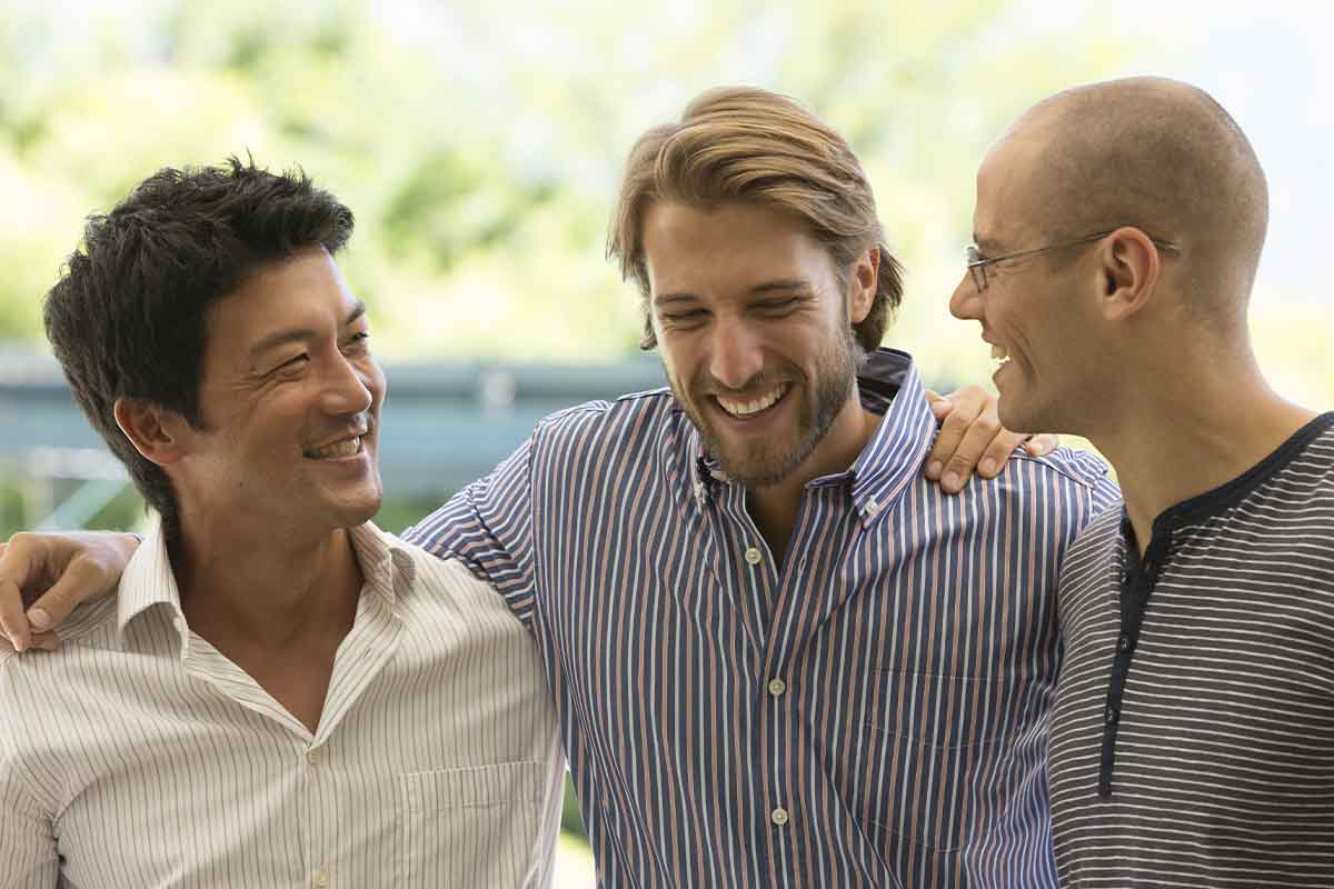 Clients in a rehab for men