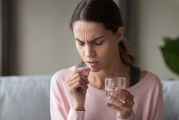 woman struggles with pain killer addiction