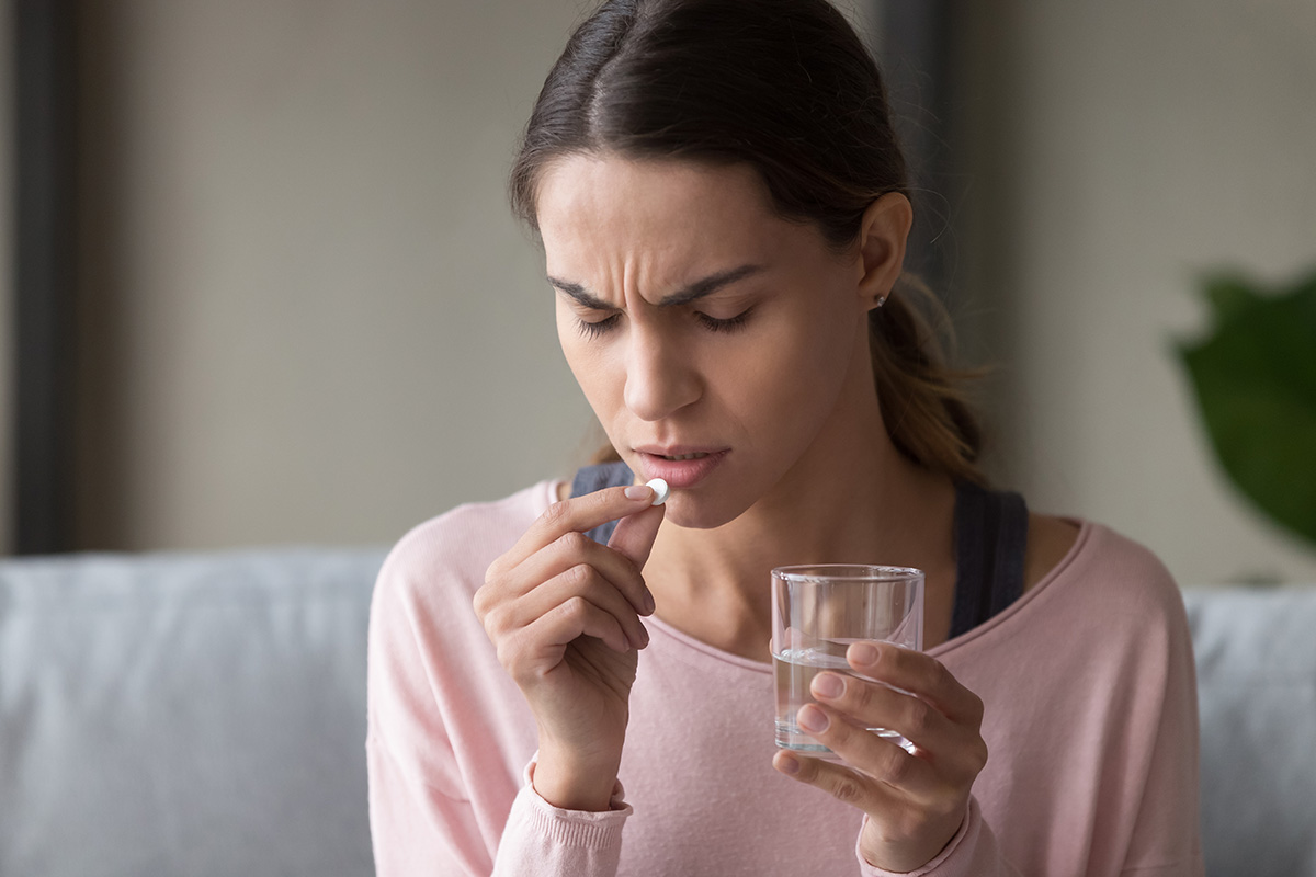 woman struggles with pain killer addiction