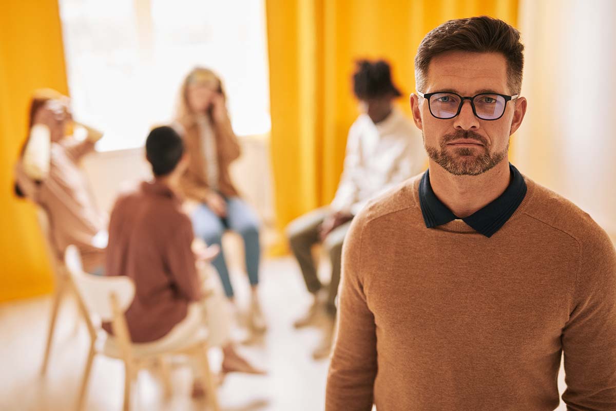 man learning about heroin addiction treatment